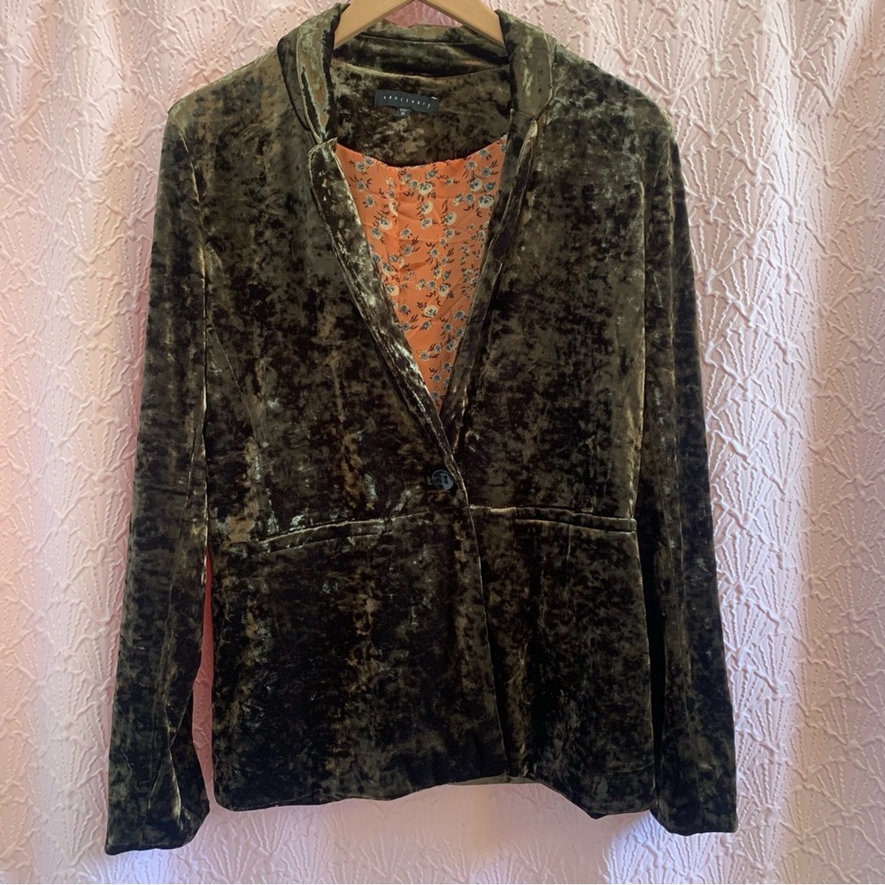 NWOT Heavy Green Velvet Sanctuary Blazer